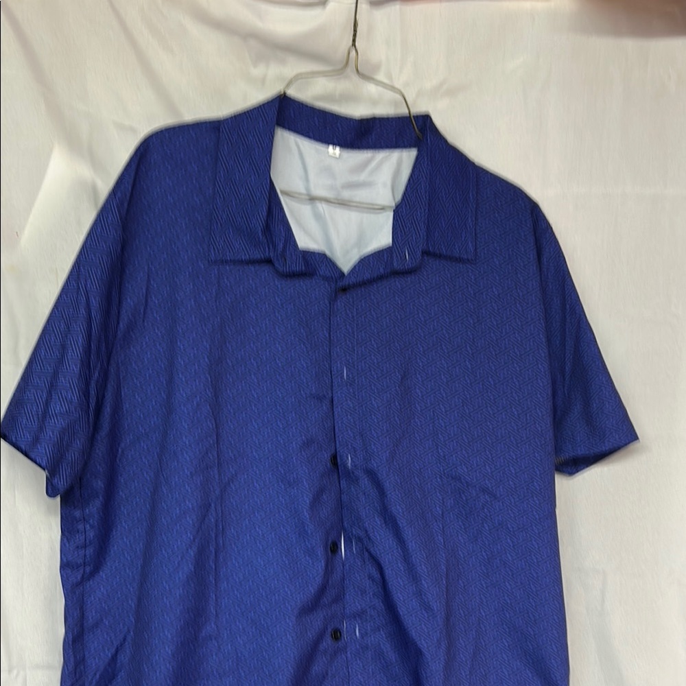 Men's Blue Short Sleeve Shirt